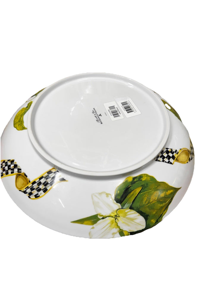 Thistle & Bee by MacKenzie-Childs porcelain Butterfly Serving Bowl 12.75"- New