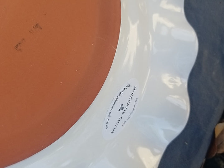 MacKenzie Childs Taylor Poplar Ridge Dinner Plate Fluted 11" New
