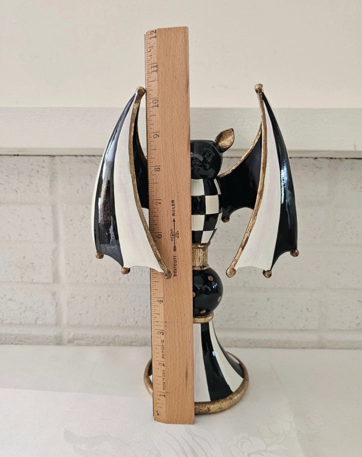 NEW Mackenzie Childs COURTLY CHECK BAT CANDLE HOLDER  Wonderful M-C Whimsy