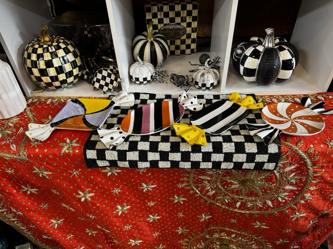 Mackenzie Childs Trick or Treat Candy Dessert Plates Set of 4