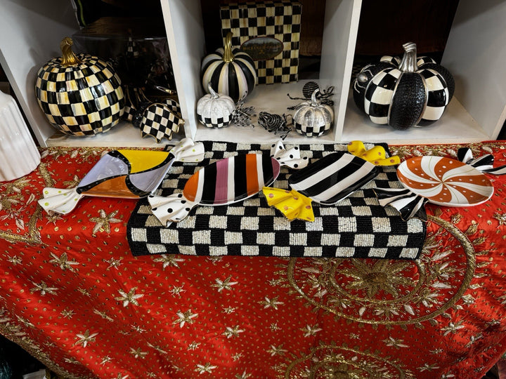 Mackenzie Childs Trick or Treat Candy Dessert Plates Set of 4