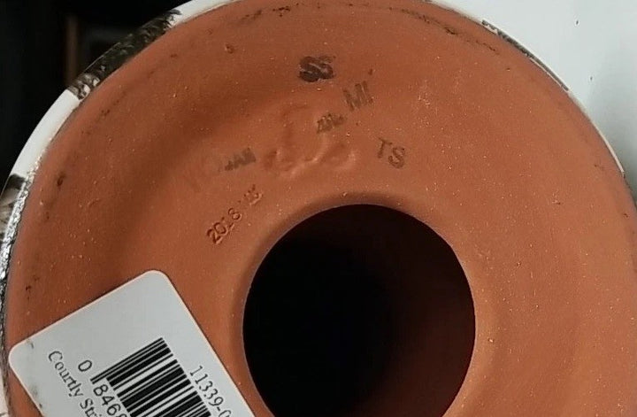 MacKenzie Childs Courtly Stripe Birds  Candlestick -new Ceramic