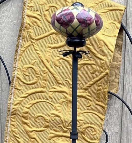 Mackenzie Childs  Argyle Frank And Mustard  Garden Ball- HTF - Ball Only