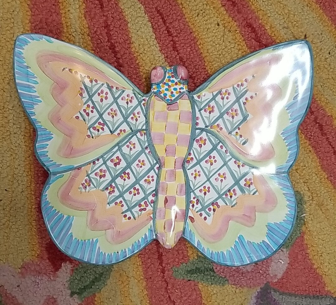 Mackenzie Childs Butterfly Trivet Retired Ceramic