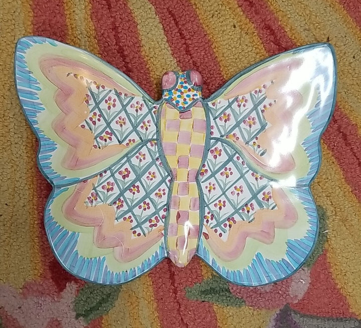 Mackenzie Childs Butterfly Trivet Retired Ceramic