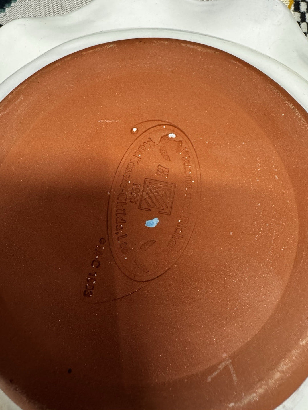 Mackenzie Childs Orange Marmelade Honeymoon  Fluted  bowl 9.5”Ceramic