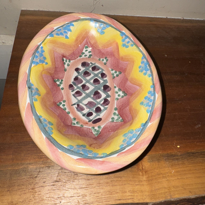 MacKenzie Childs Taylor Kukenhoff  Small Oval  Soap Dish 6.25" Ceramic-1997