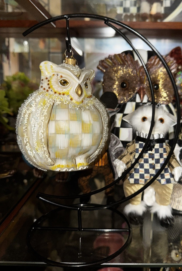 Black Metal Moon  Ornament Stand -only- Safe For Mackenzie Childs Owls
