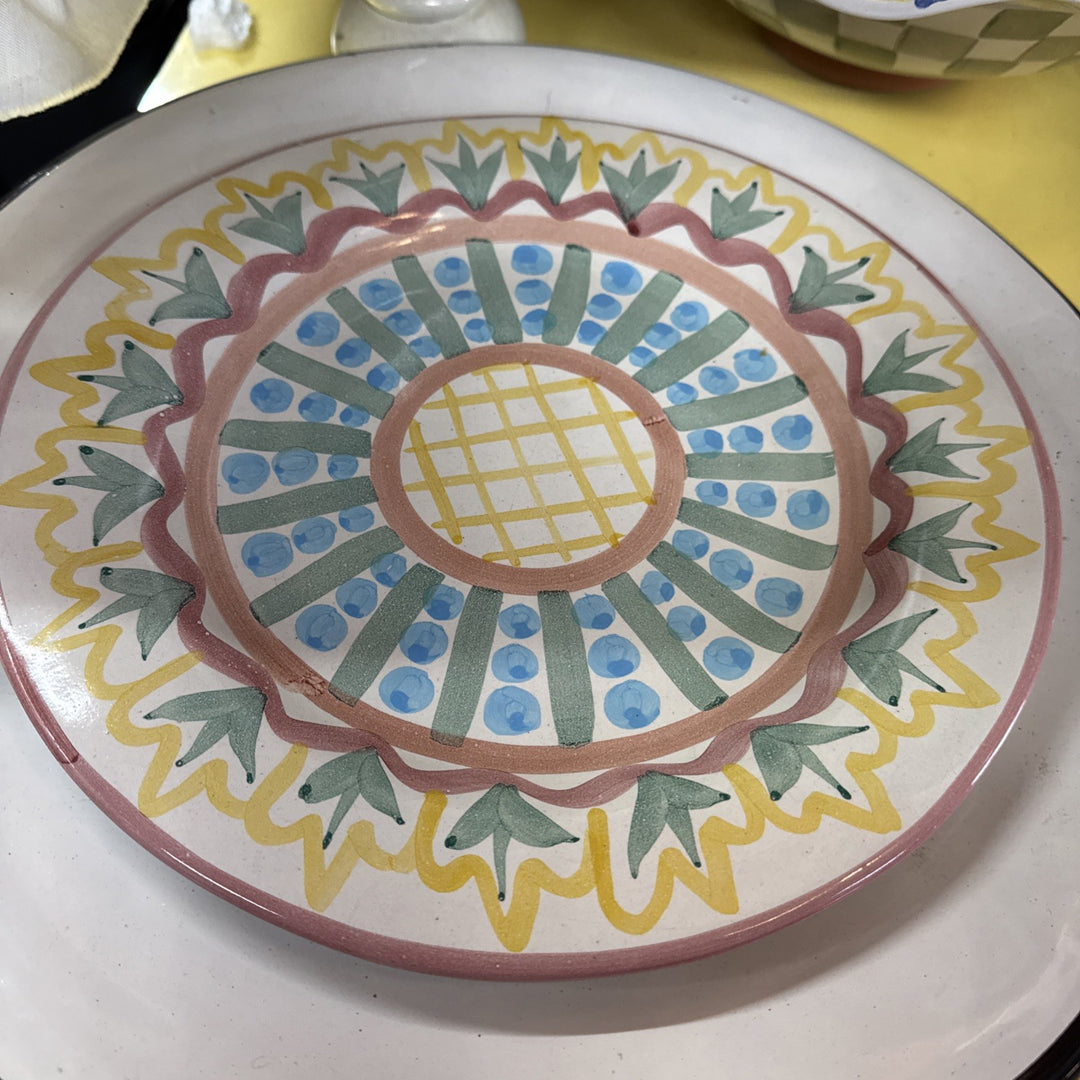 MacKenzie-Childs Madison Pattern Dinner Plate, 11 And 5/8 In, Flat Rim 1992