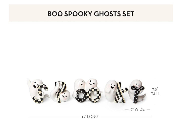 MACKENZIE CHILDS “spooky” Resin Ghost  Decor Set, New