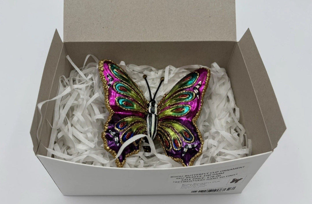 MacKenzie-Childs Bijou Butterfly Clip Ornament -Retired - NEW -