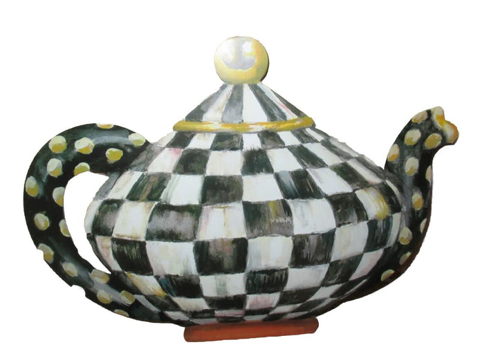 MACKENZIE CHILD'S COURTLY CHECK PAPER TEAPOT AD CARD-new Set Of 2