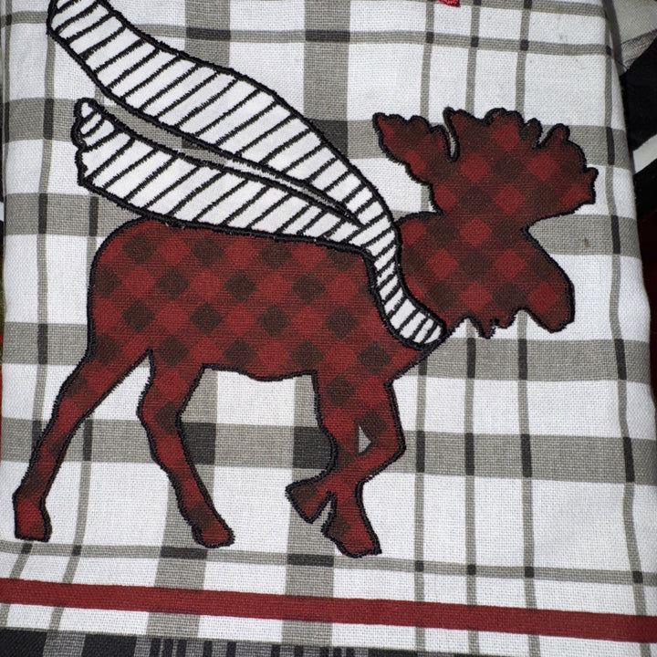 MACKENZIE-CHILDS  Tartan Moose DISH TOWEL New 18”x28” Retired