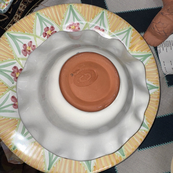 Mackenzie Childs Yellow Lemon CurdHoneymoon  Fluted  Breakfast bowl 8.5” Ceramic