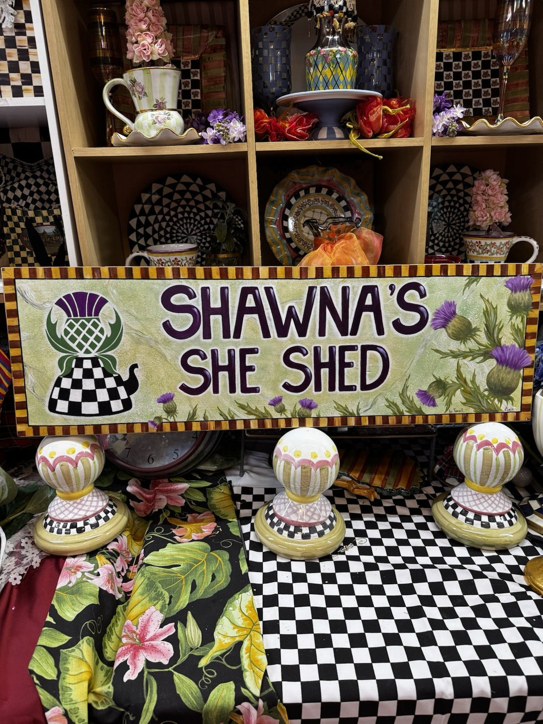 MacKenzie Childs Ball For Garden Or To Top Off Shelves-  Component Terracott