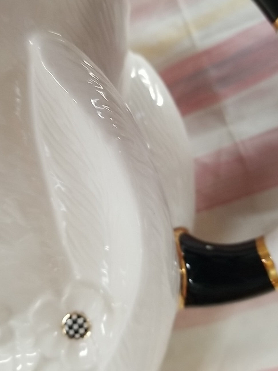 Mackenzie Childs  White Rabbit Ceramic Pitcher Courtly Check - Sold Out