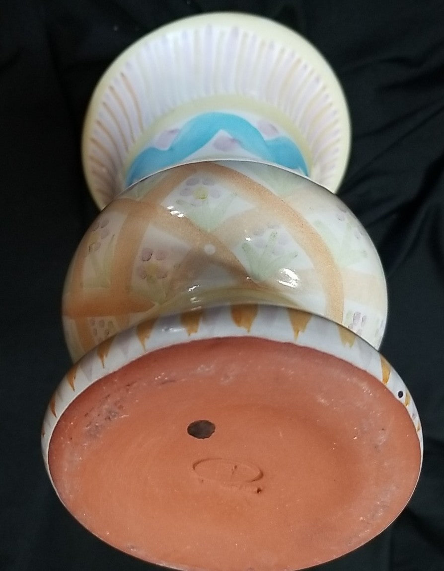 Mackenzie Childs Taylor Summer Frock  Hand Made Ceramic  Vase- Retired 1988