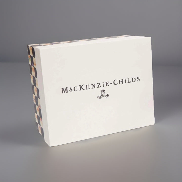 MACKENZIE CHILDS Checkmate Penguin Salt And Pepper Check  Set New In Box