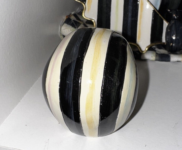New Mackenzie Childs Courtly Mini Skull 2.25” Wide 2.75” Tall  - One Stripe