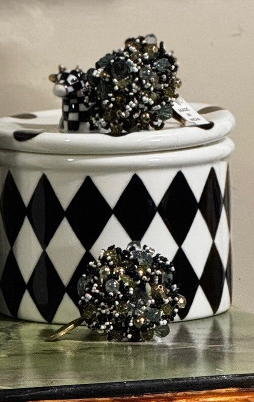 Mackenzie Childs BEADED Ocean  NAPKIN RINGS Retired Set of 2 New