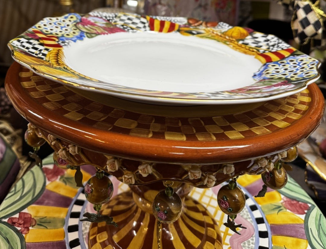 MacKENZIE CHILDS Pheasant Run - Dinner PLATE 10.5”  Porcelain Retired Design