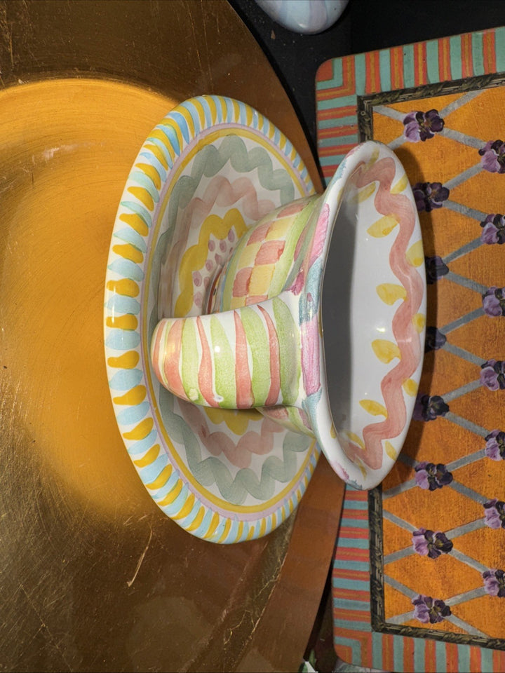 Victoria & Richard Era Mackenzie Childs Taylor Aurora Cup And Saucer 1991