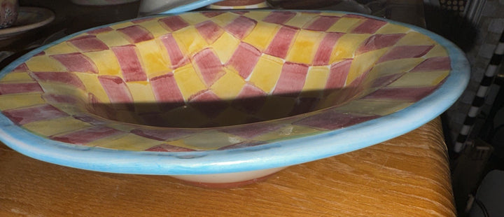 Mackenzie Childs Wallcourt Imrie Ceramic Bowl 8.25" X3” Tall 1988 Vintage