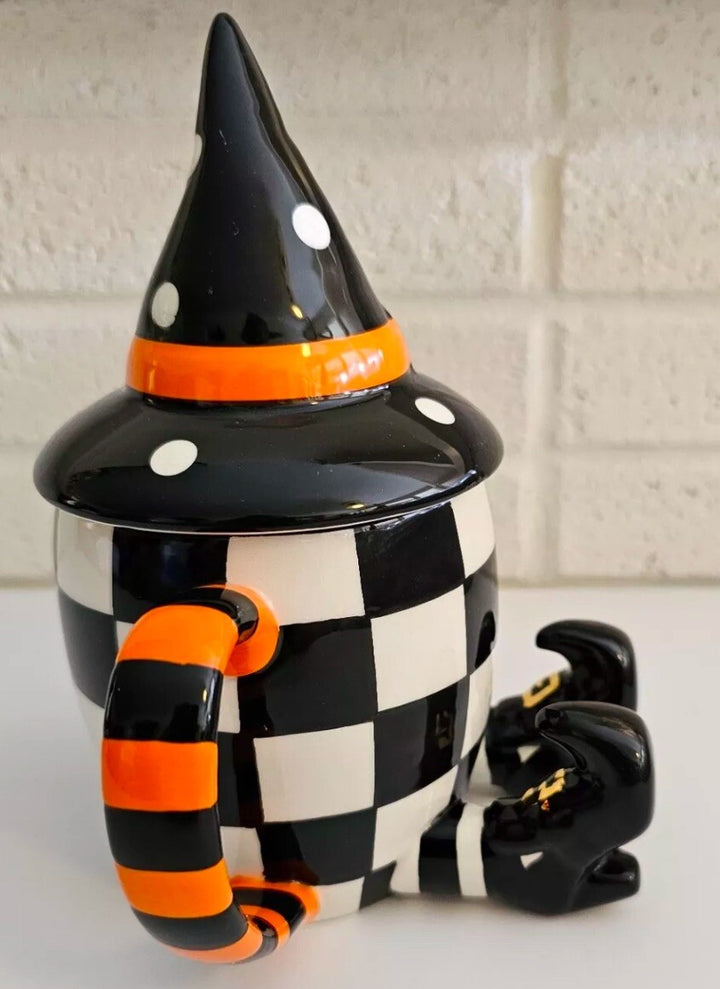 NEW MacKenzie Childs WITCHES BREW LIDDED MUG Ceramic - Nib