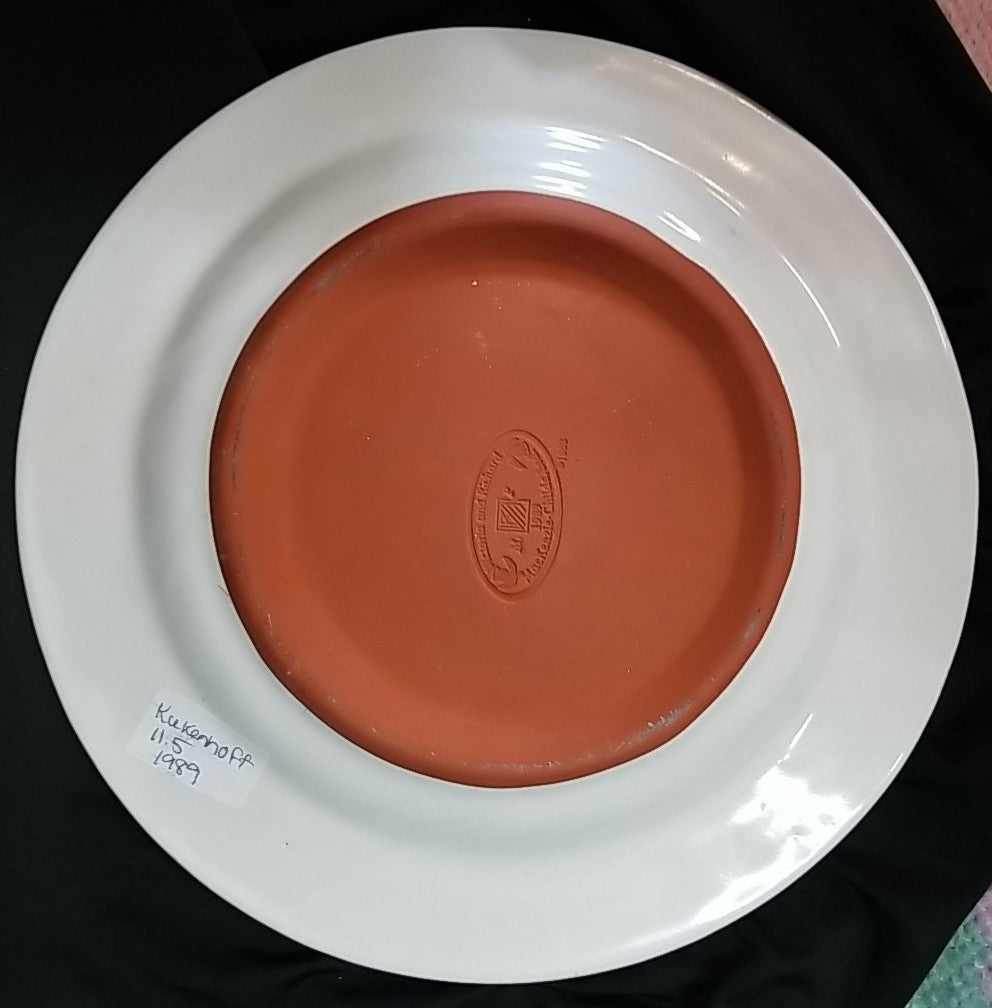 MACKENZIE CHILDS CERAMIC Taylor Kukenhoff DINNER PLATE 11.50"- 1989 Retired