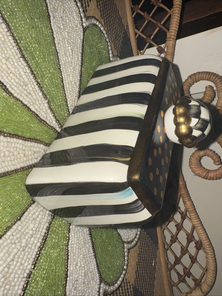 MACKENZIE CHILDS COURTLY CHECK CERAMIC BUTTERHOUSE Lid Only