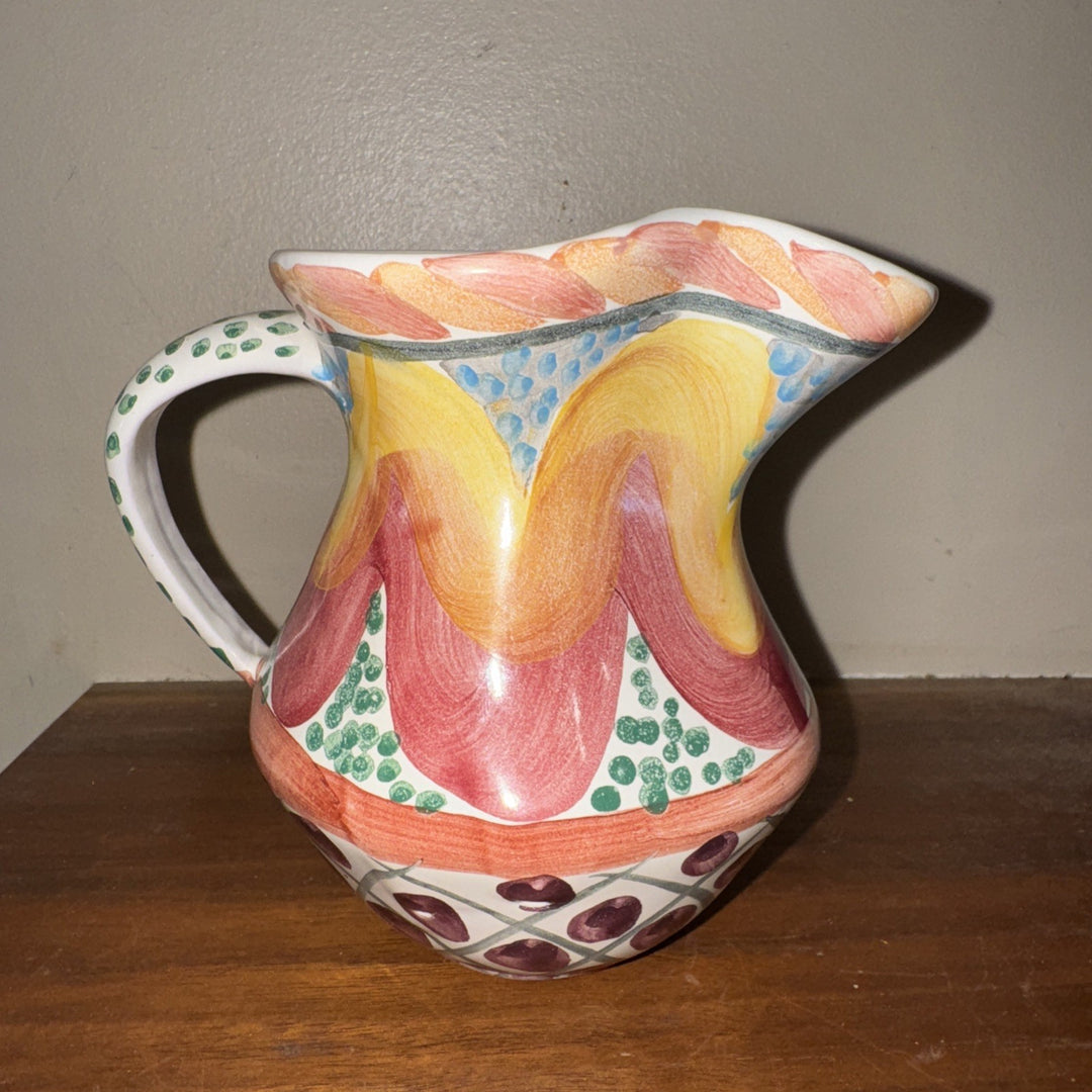 Mackenzie Childs Taylor Kukenhoff Ceramic 5” Tall Creamer Bright Colors