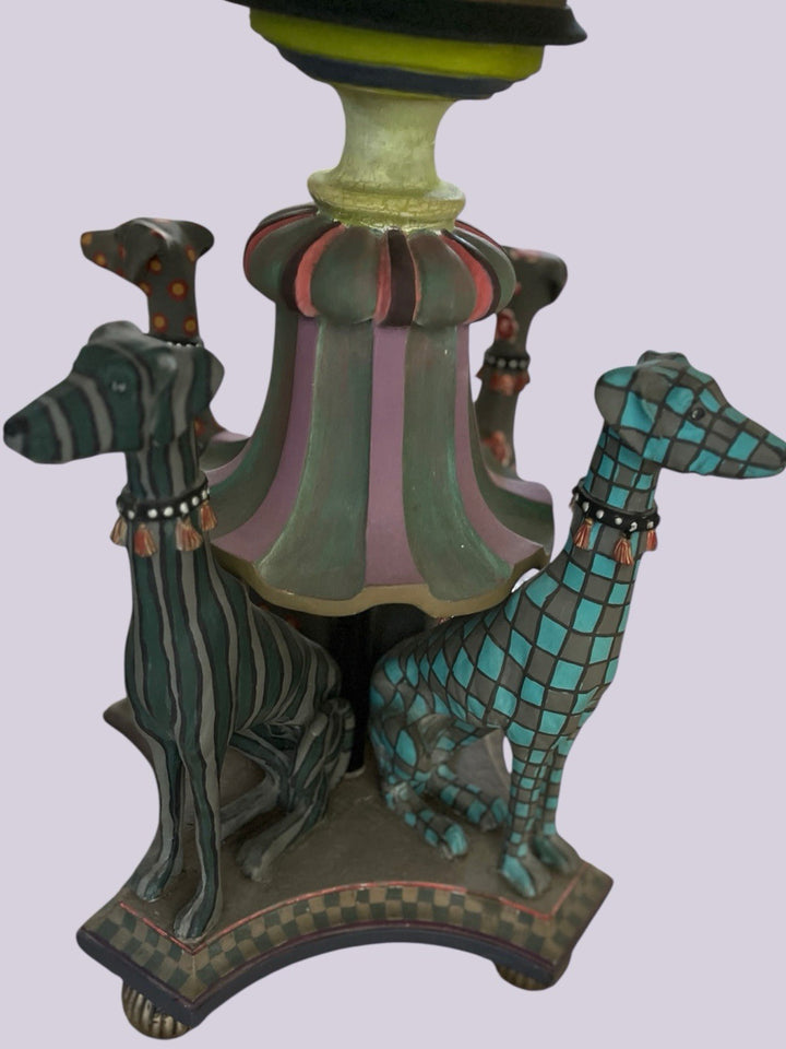 Mackenzie Childs Victoria & Richard Emprise Game Table With Greyhounds