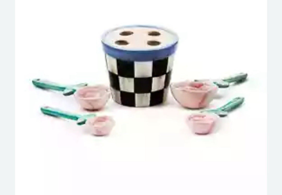 MacKenzie-Childs Rosy Meadow Potted Measuring Spoons- New