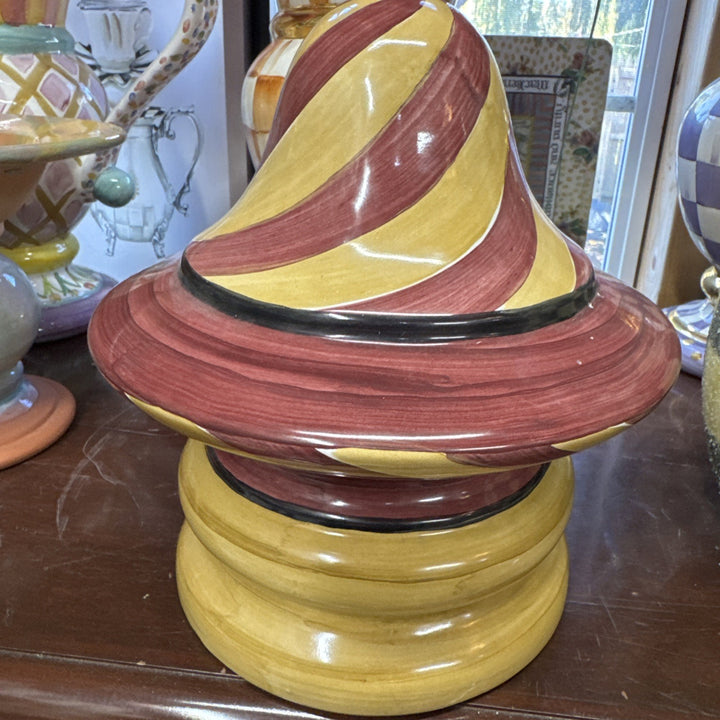 Mackenzie Childs Art Garden Piece- Ceramic Frank And Mustard- New Old Stock