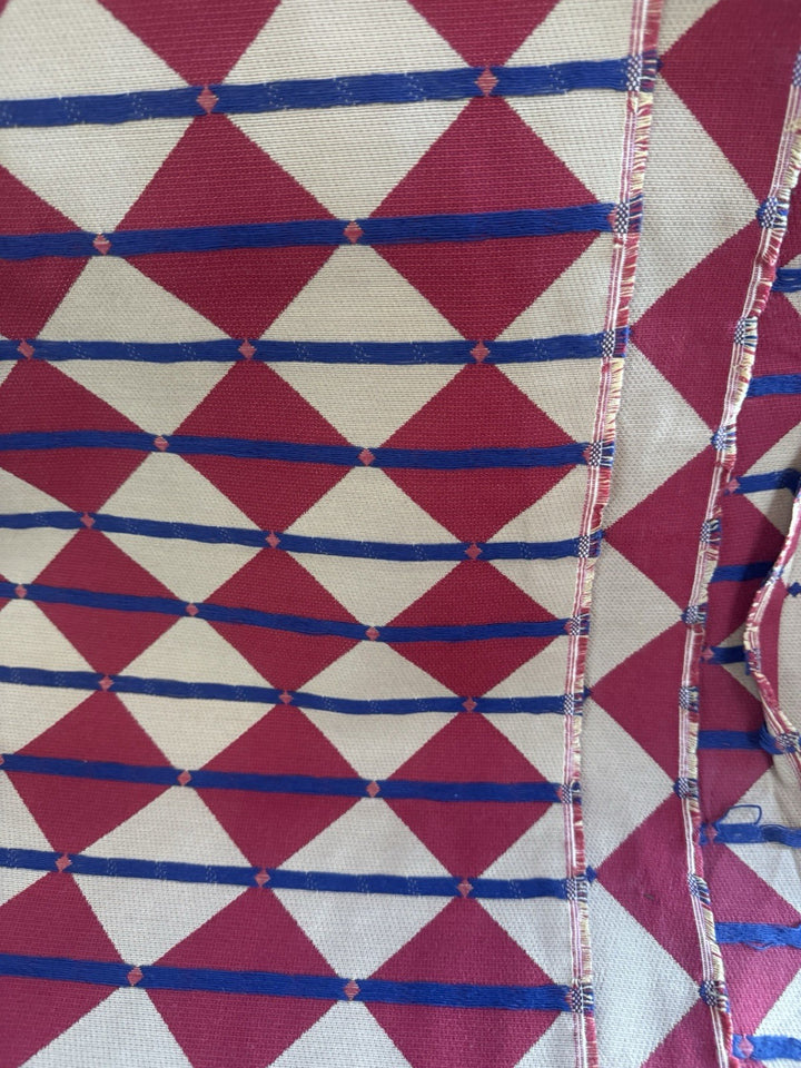 MacKenzie Childs Fabric By Half The Yard New - Red Harlequin Retired 2009