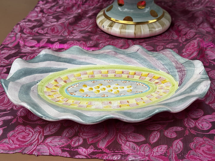 Mackenzie Childs Taylor Cayuga 12" X8.5” Oval  Serving Platter  Retired