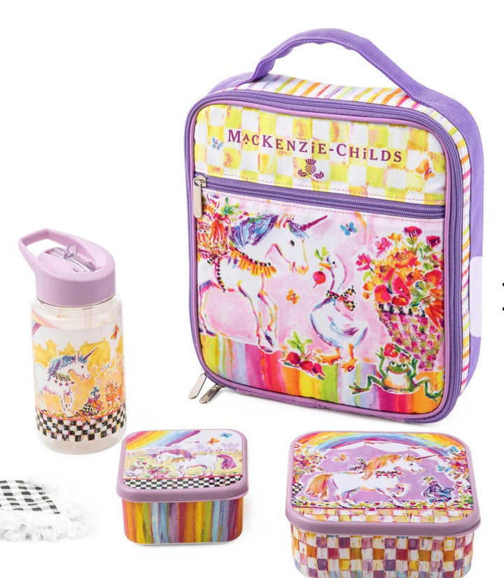 Hard to find MacKenzie-Childs Courtly Check Unicorn Lunch Box New with tags