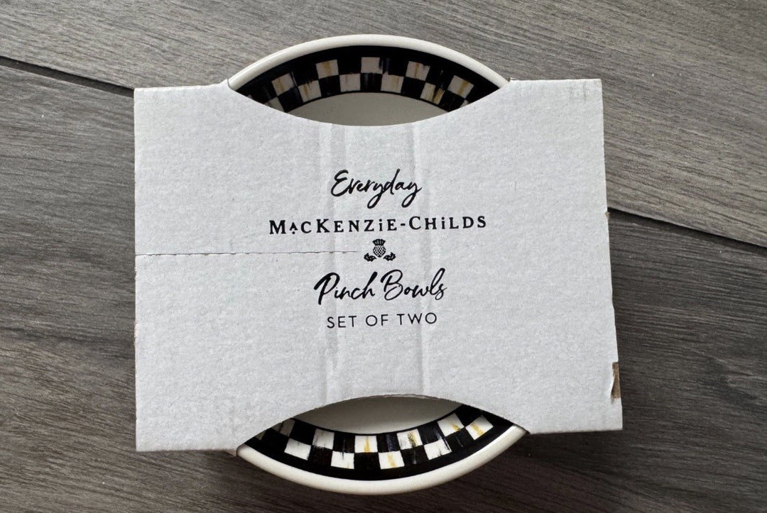 SET OF 2: MACKENZIE CHILDS EVERYDAY PINCH BOWLS, COURTLY CHECK, NIP