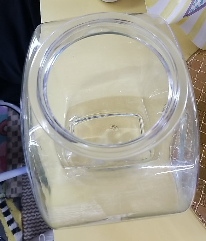 MacKenzie Childs  Cookie Jar with White Flower Market Enamel Lid - New