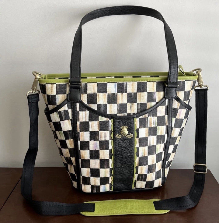 Stunning Mackenzie Childs Courtly Check Tote Bag Large