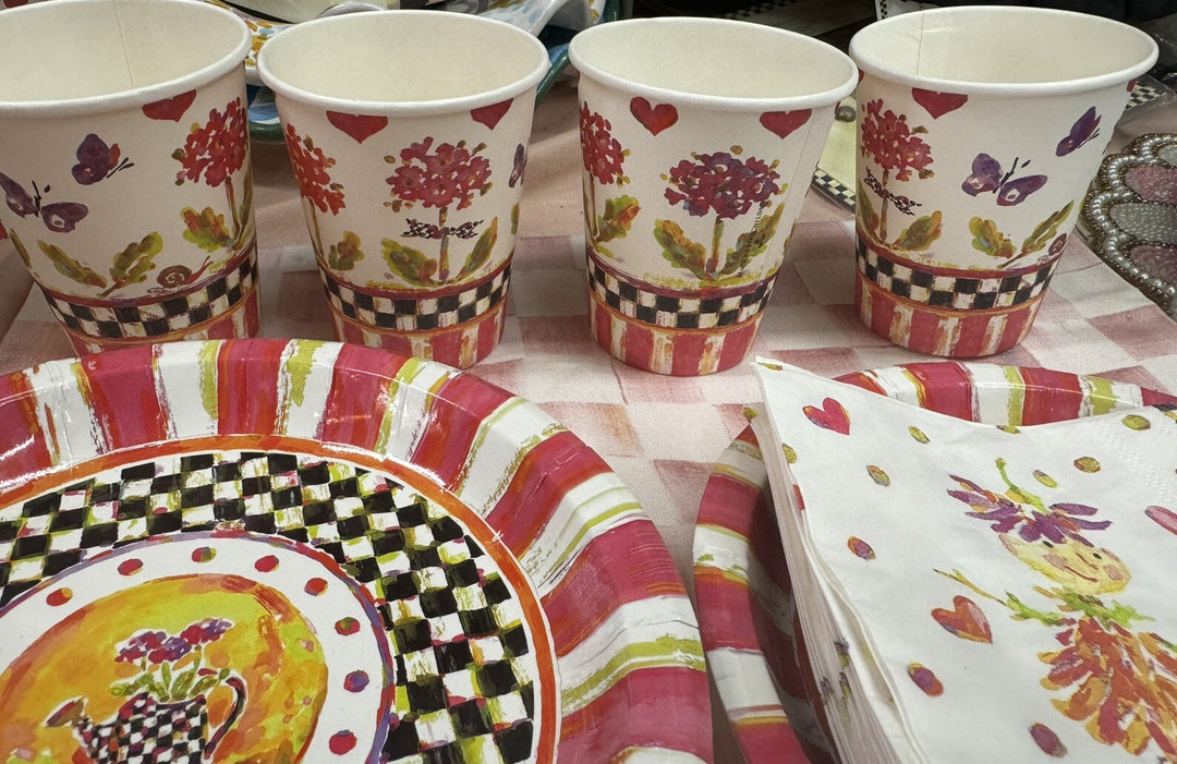 Mackenzie Childs Pixie Party For 12 - 12 Cups, 12 Plates - 20 Napkins - New