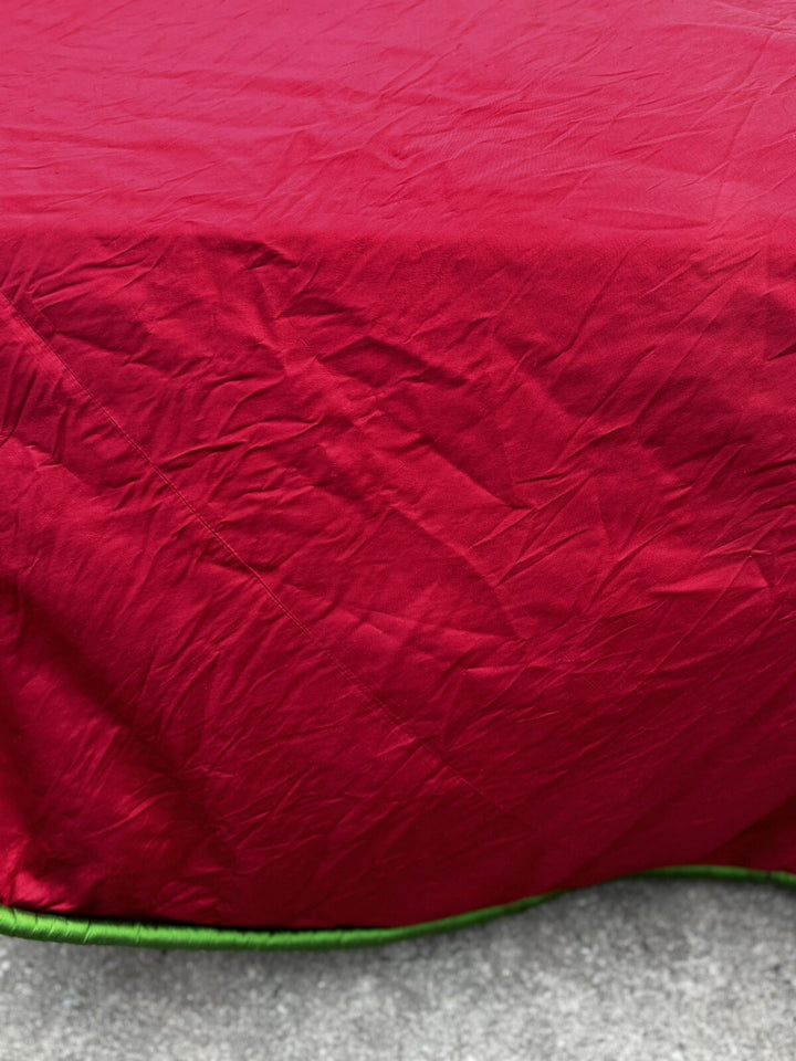 RETIRED Mackenzie Childs Hollies Berry  90" Round TABLECLOTH/UNDERSKIRT- Silk