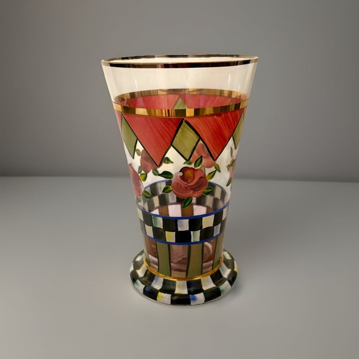Mackenzie Childs Handpainted SPEAKEASY Single Highball Tumbler EXCELLENT