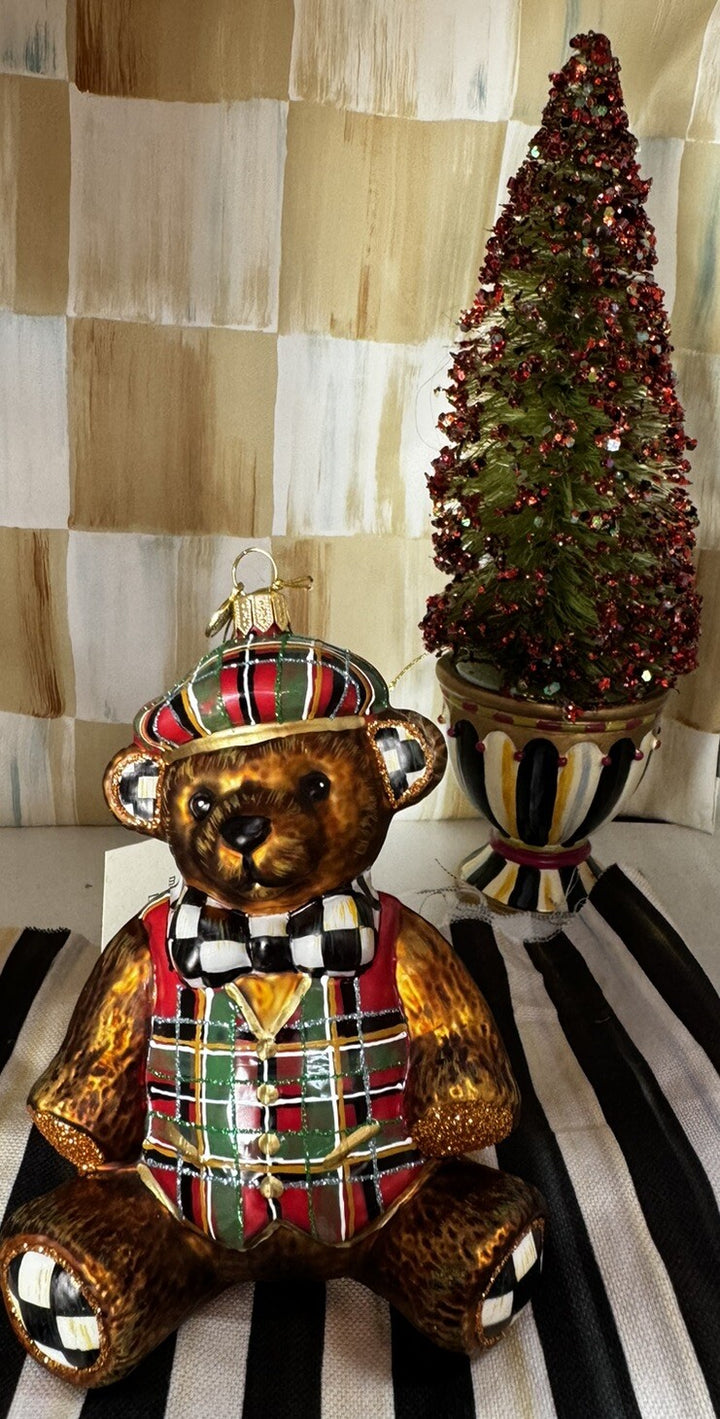 Mackenzie Tartastic Bear Ornament Glass Childs 2023 Collectible New In Box