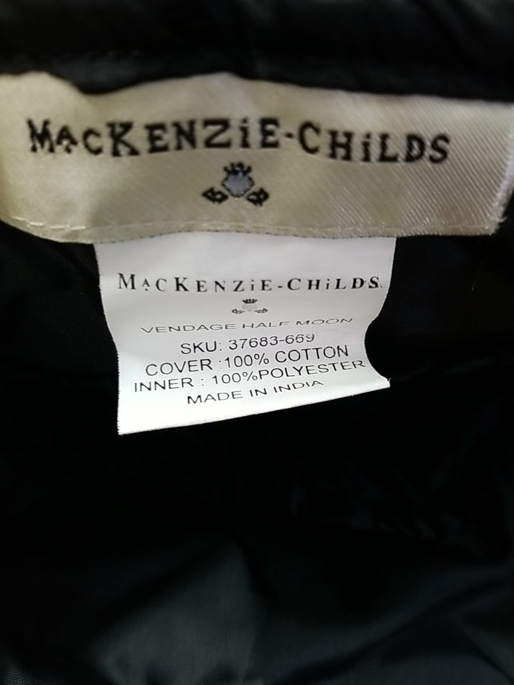 mackenzie childs Vendage  1/2 Moon Bag 10" X 8"- Retired Pattern 2 inside pocket