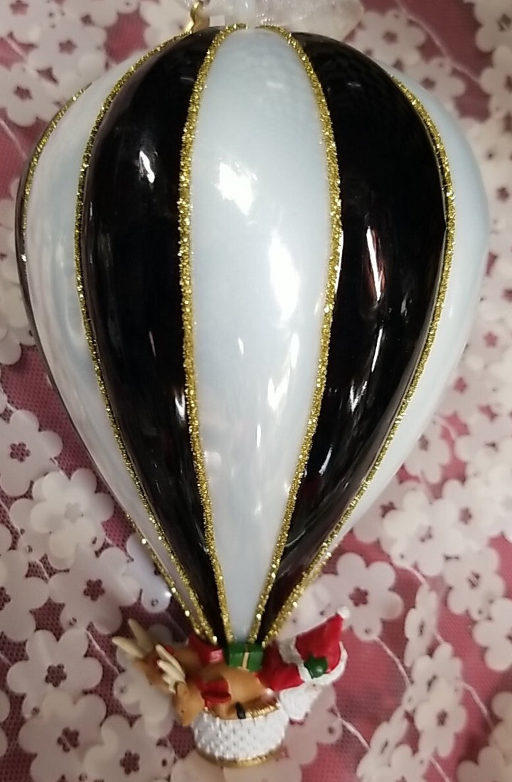Mackenzie Childs Hot Air Balloon Glass Ornament
