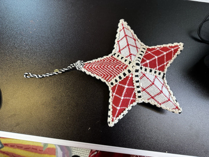 MacKenzie Childs Cozy Christmas Patchwork Star Ornament- Material 9”
