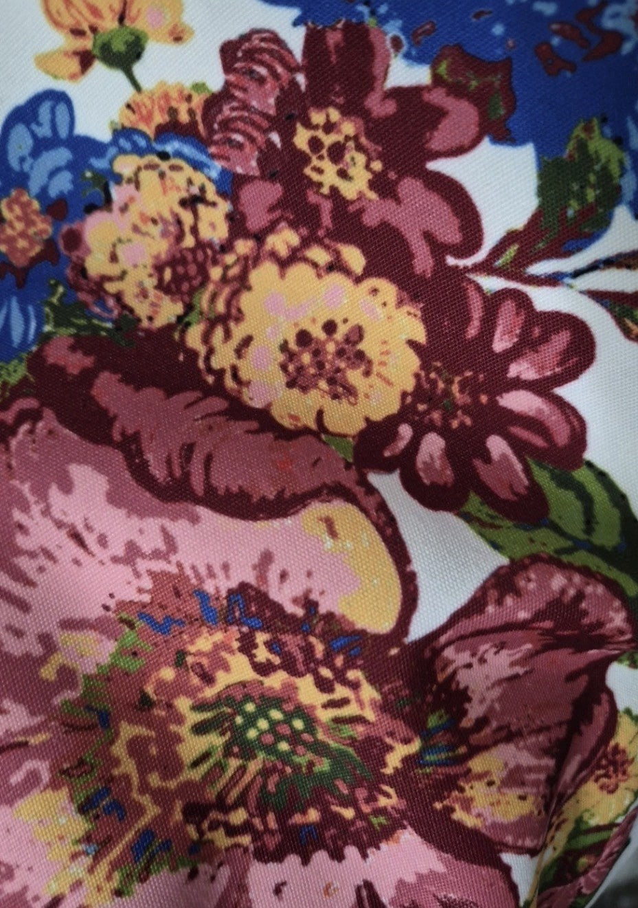 MacKenzie Childs- Fabric By The 1/2 Yard New - White Flower Market Outdoor
