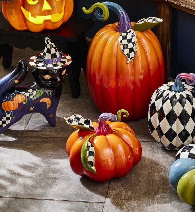 Mackenzie Childs 8" FORTUNE TELLER OMBRE SMALL PUMPKIN New