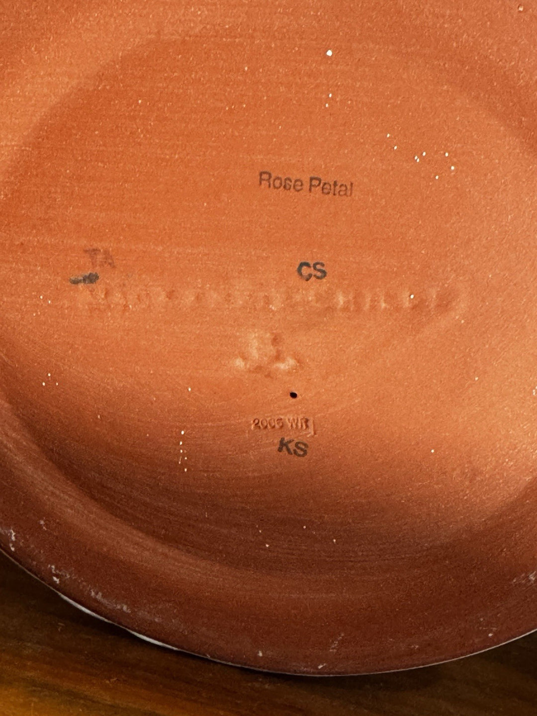 Mackenzie Childs 12” Honeymoon Pink Rose Fluted Cake Stand 2006